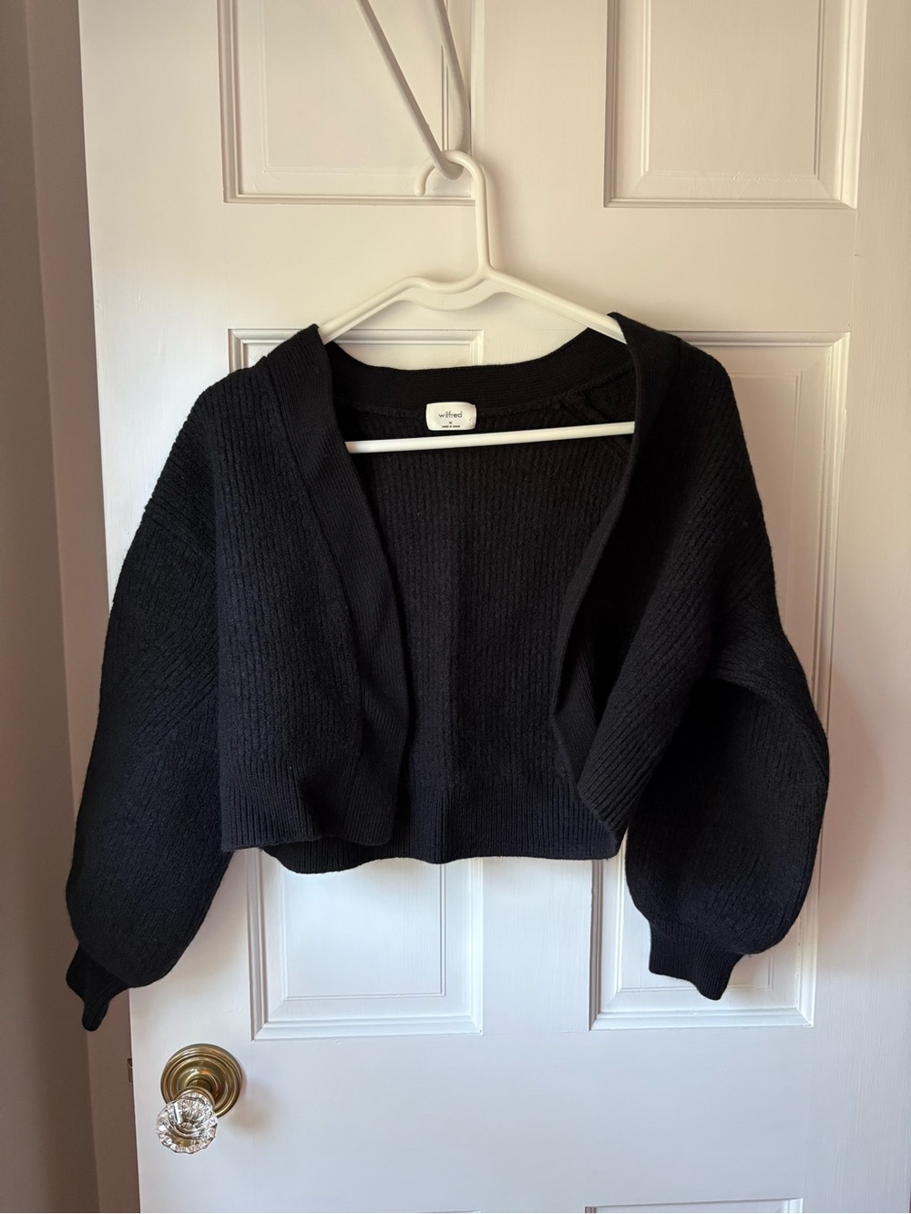 Aritzia super cropped black cardigan